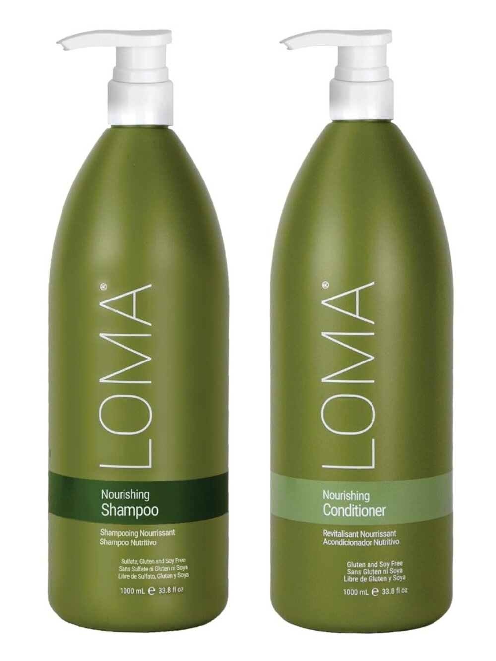 LOMA Hair Care Nourishing Shampoo And Conditioner 33.8 oz with pumps